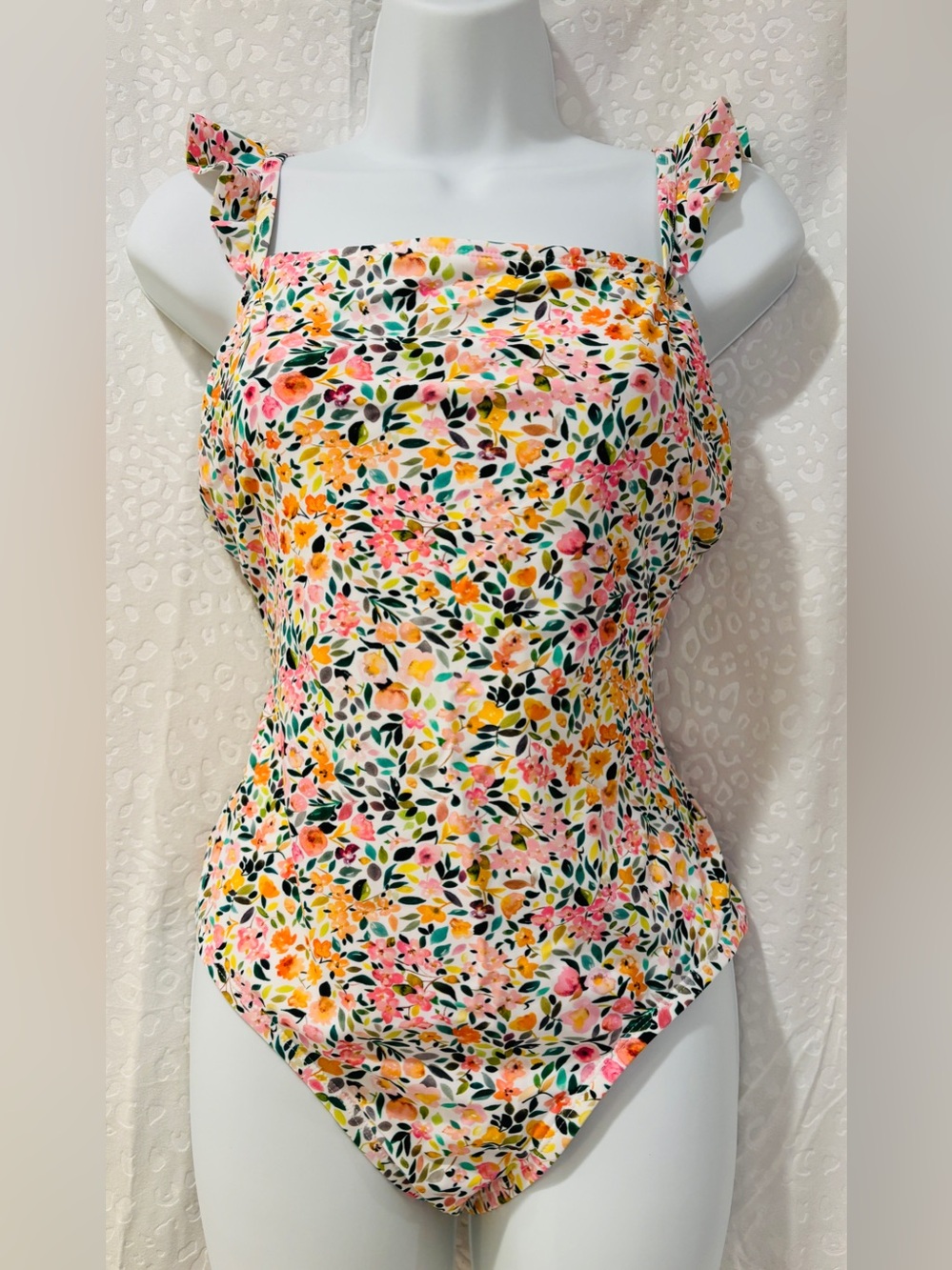 Kona Sol Floral One-Piece Swimsuit in Pink, Yellow & Green